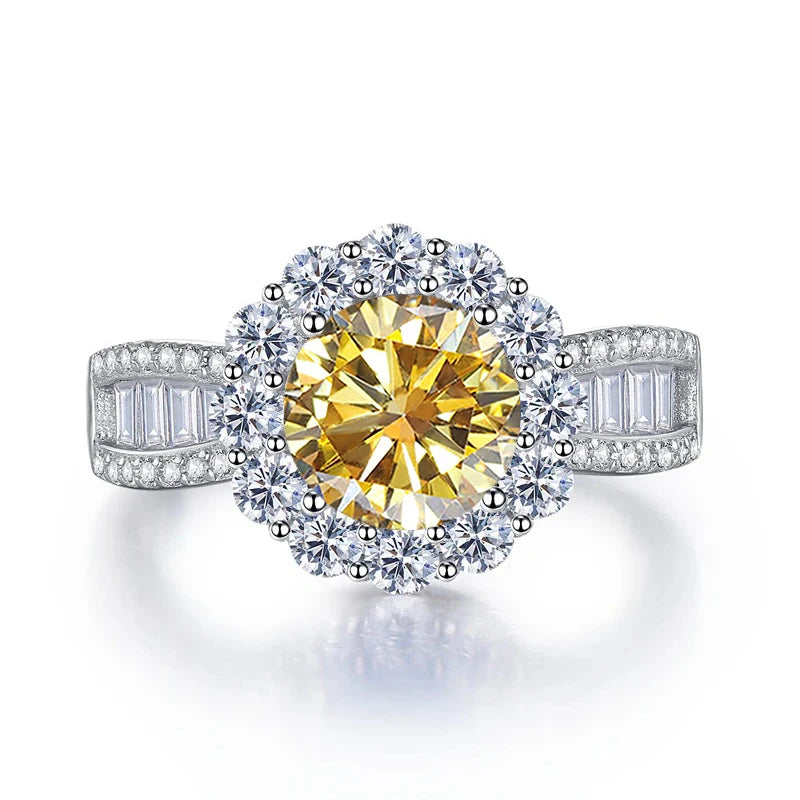 JoyceJelly 2ct Moissanite Rings With GRA Certifi for Cham Lady D Color VVS Moissanite Gemstone Dating Wedding Party Jewerly Gift