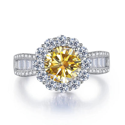 JoyceJelly 2ct Moissanite Rings With GRA Certifi for Cham Lady D Color VVS Moissanite Gemstone Dating Wedding Party Jewerly Gift