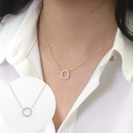 Delysia King  2021 new geometric clavicle chain creative retro simple full  circle necklace