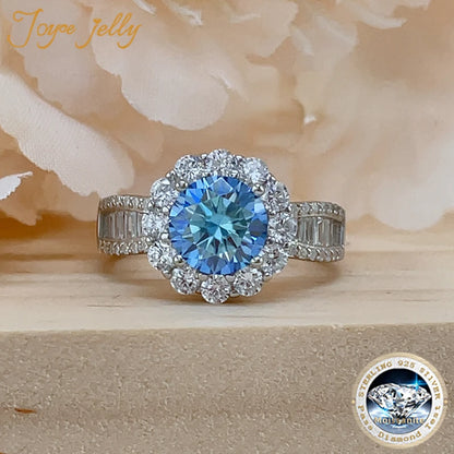 JoyceJelly 2ct Moissanite Rings With GRA Certifi for Cham Lady D Color VVS Moissanite Gemstone Dating Wedding Party Jewerly Gift