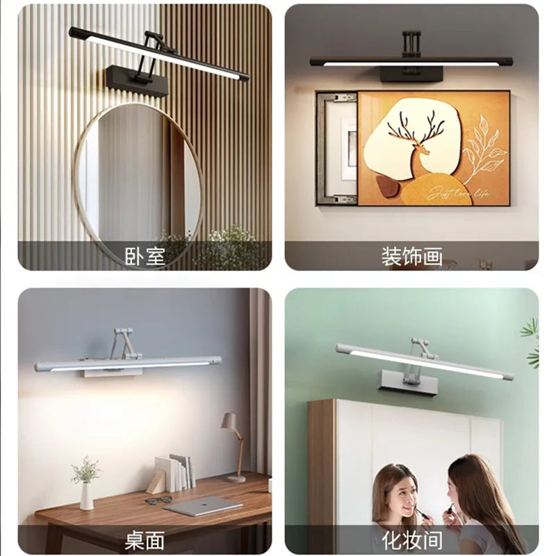 Mirror Front Light LED Bathroom Cabinet Dressing Table Mirror Light Foldable Telescopic Mirror Cabinet  Dedicated  Light