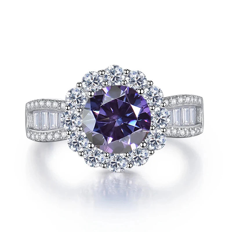 JoyceJelly 2ct Moissanite Rings With GRA Certifi for Cham Lady D Color VVS Moissanite Gemstone Dating Wedding Party Jewerly Gift