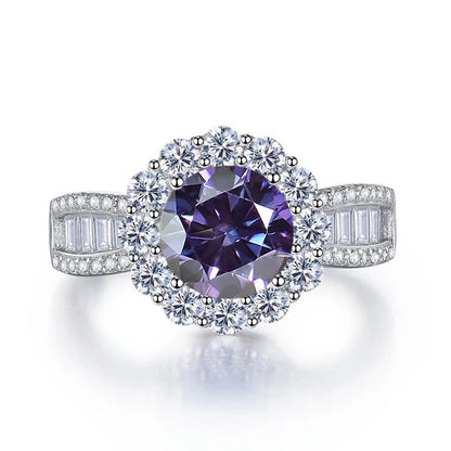 JoyceJelly 2ct Moissanite Rings With GRA Certifi for Cham Lady D Color VVS Moissanite Gemstone Dating Wedding Party Jewerly Gift