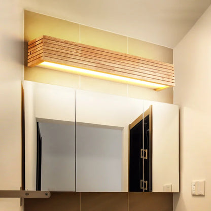 Modern Bathroom Mirror Wall Lamps Nordic Solid Wooden LED Sconce light   Linear Bedroom bedside Corridor staircase Lighting