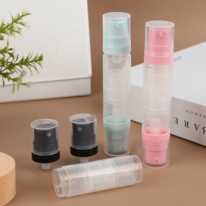 ●5ml+5ml Double Headed Vacuum Press Type Spray/Lotion Bottle Refillable Makeup Cosmetics Cream Gel Moisturizers Liquid Container