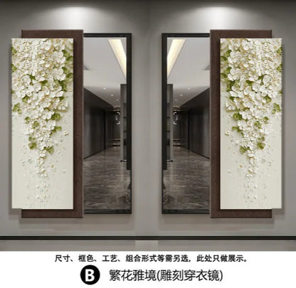 Ornament Aesthetic Mirror Bedroom Flexible Rectangle Creative Mirror Modern Design Espejo Maquillaje Luz House Accessories