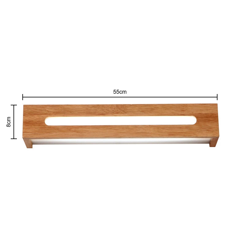 Modern Bathroom Mirror Wall Lamps Nordic Solid Wooden LED Sconce light   Linear Bedroom bedside Corridor staircase Lighting