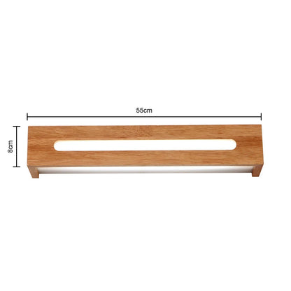 Modern Bathroom Mirror Wall Lamps Nordic Solid Wooden LED Sconce light   Linear Bedroom bedside Corridor staircase Lighting