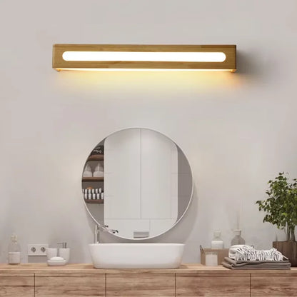 Modern Bathroom Mirror Wall Lamps Nordic Solid Wooden LED Sconce light   Linear Bedroom bedside Corridor staircase Lighting