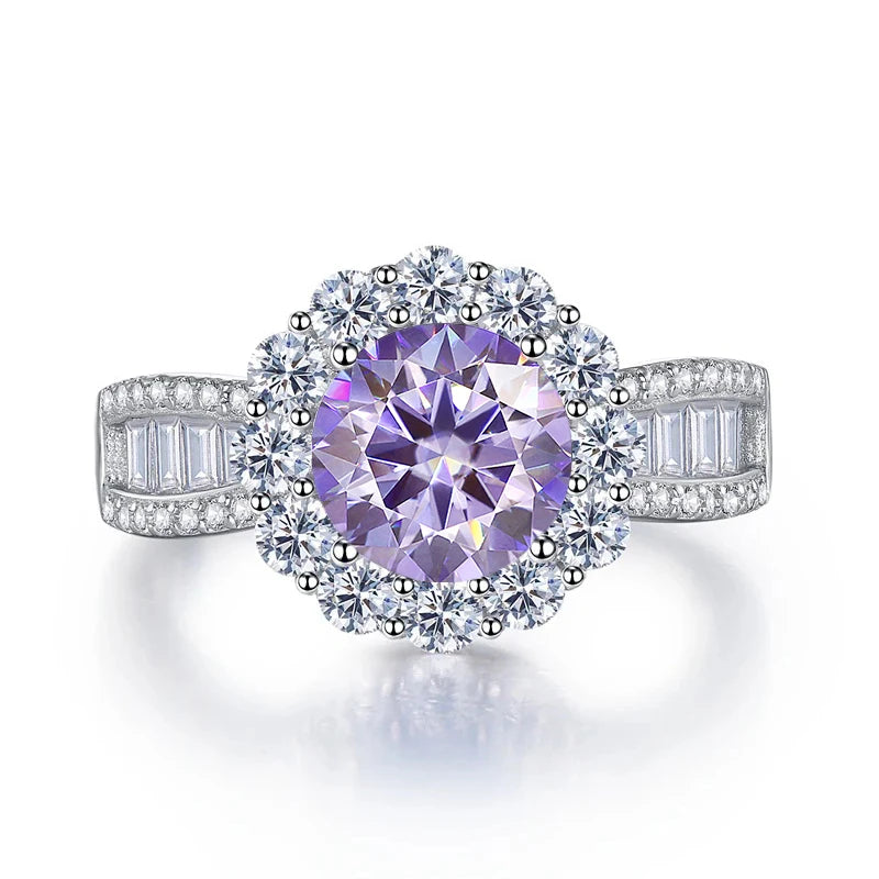 JoyceJelly 2ct Moissanite Rings With GRA Certifi for Cham Lady D Color VVS Moissanite Gemstone Dating Wedding Party Jewerly Gift