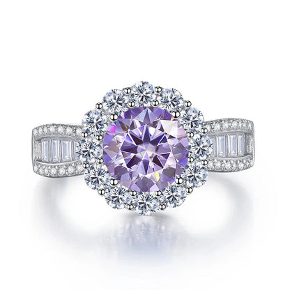 JoyceJelly 2ct Moissanite Rings With GRA Certifi for Cham Lady D Color VVS Moissanite Gemstone Dating Wedding Party Jewerly Gift