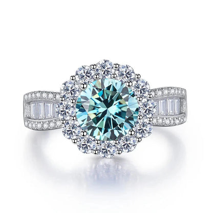 JoyceJelly 2ct Moissanite Rings With GRA Certifi for Cham Lady D Color VVS Moissanite Gemstone Dating Wedding Party Jewerly Gift