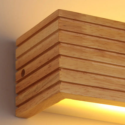 Modern Bathroom Mirror Wall Lamps Nordic Solid Wooden LED Sconce light   Linear Bedroom bedside Corridor staircase Lighting