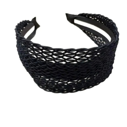 Hair Accessories Relaxed Hollow Woven Women Headband Wide Edge High Skull Top Hair Hoop Hair Ornament Women Girls