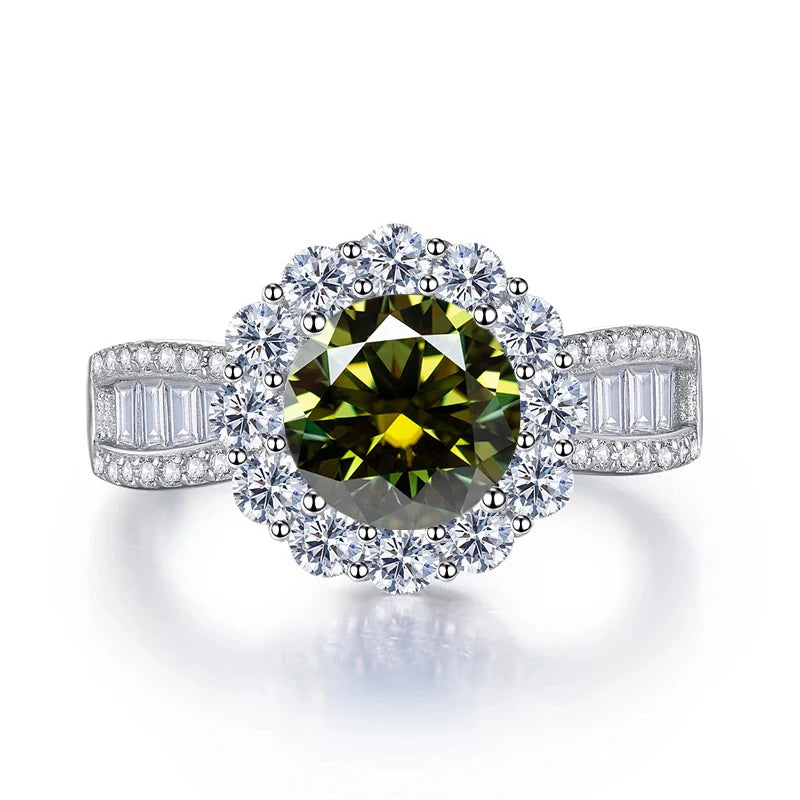 JoyceJelly 2ct Moissanite Rings With GRA Certifi for Cham Lady D Color VVS Moissanite Gemstone Dating Wedding Party Jewerly Gift