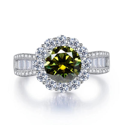 JoyceJelly 2ct Moissanite Rings With GRA Certifi for Cham Lady D Color VVS Moissanite Gemstone Dating Wedding Party Jewerly Gift