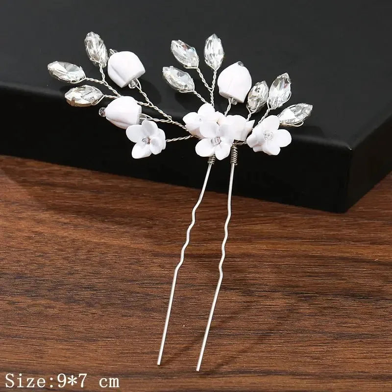 Hair Pins Hair Accessories For Women Wedding Accessories Hair Clips Jewelry Rhinestone Pearl Flower Hair Clip Pins Headpiece