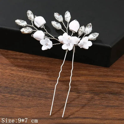 Hair Pins Hair Accessories For Women Wedding Accessories Hair Clips Jewelry Rhinestone Pearl Flower Hair Clip Pins Headpiece