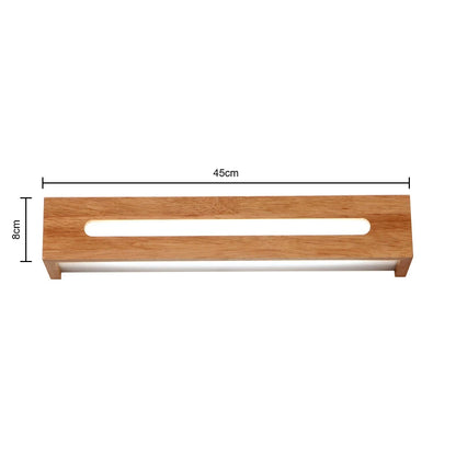 Modern Bathroom Mirror Wall Lamps Nordic Solid Wooden LED Sconce light   Linear Bedroom bedside Corridor staircase Lighting