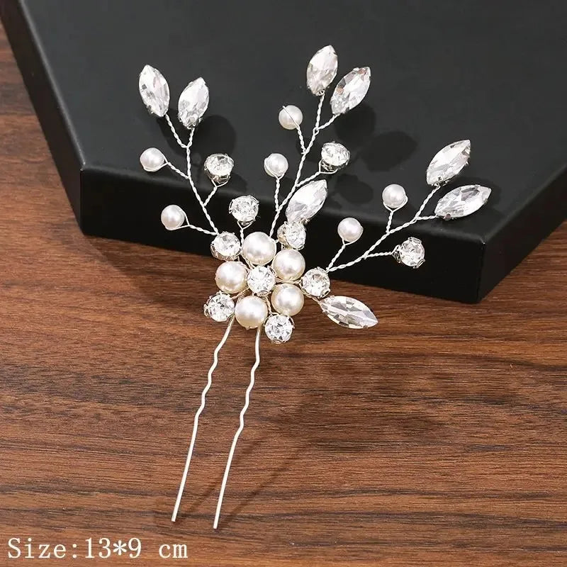 Hair Pins Hair Accessories For Women Wedding Accessories Hair Clips Jewelry Rhinestone Pearl Flower Hair Clip Pins Headpiece