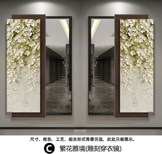 Ornament Aesthetic Mirror Bedroom Flexible Rectangle Creative Mirror Modern Design Espejo Maquillaje Luz House Accessories