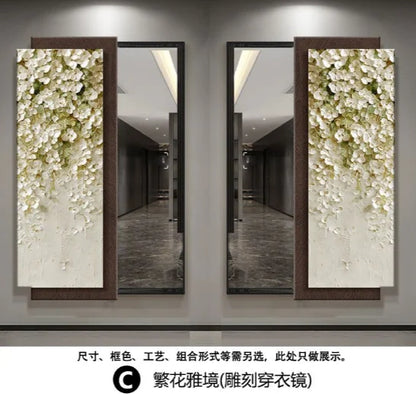 Ornament Aesthetic Mirror Bedroom Flexible Rectangle Creative Mirror Modern Design Espejo Maquillaje Luz House Accessories
