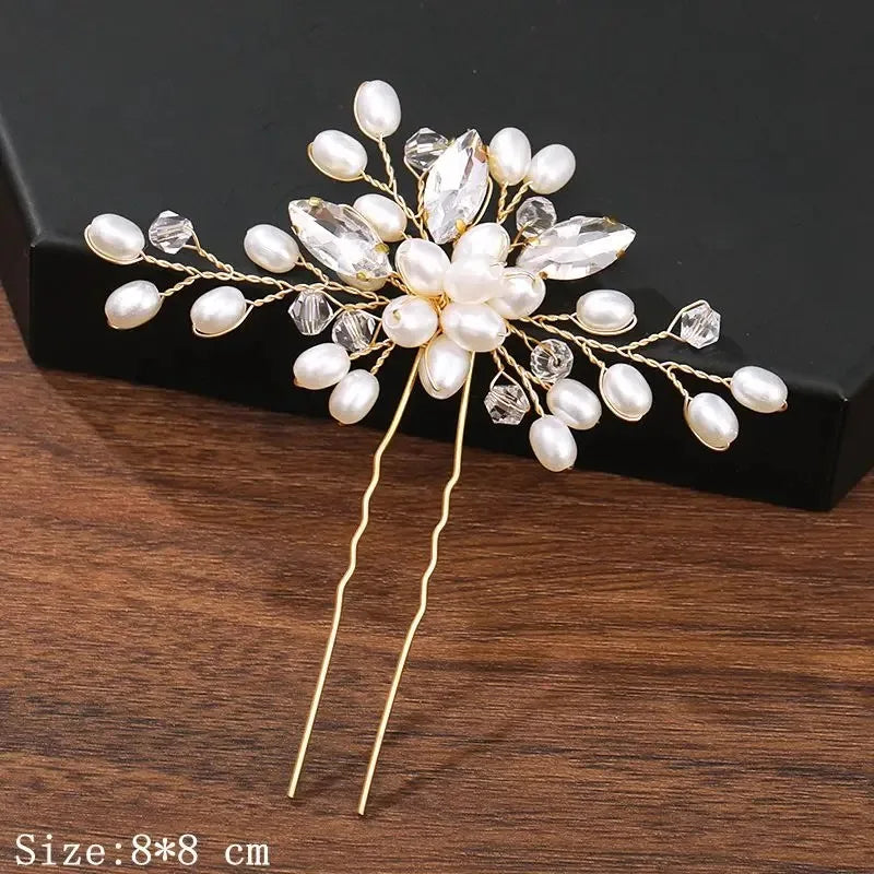 Hair Pins Hair Accessories For Women Wedding Accessories Hair Clips Jewelry Rhinestone Pearl Flower Hair Clip Pins Headpiece