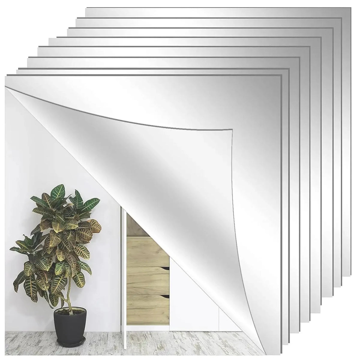 Wall Mirror Full Length Mirror for Bedroom Full Body Shatterproof Mirror Large Unbreakable Frameless Soft Acrylic Mirrors